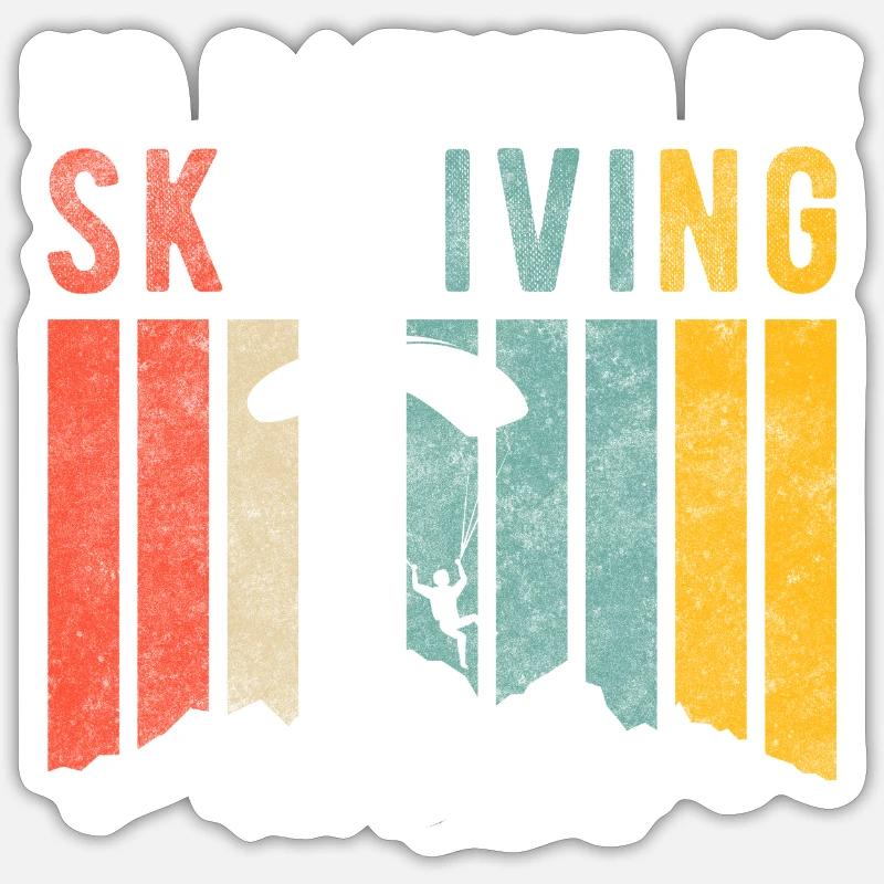 Fallschirm Adrenalin - Sticker Größe S (10 x 10 cm) - Mattweiß