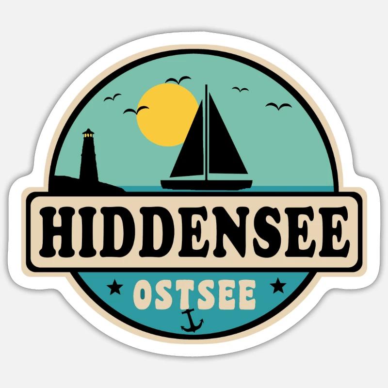 Hiddensee - Sticker Größe S (10 x 10 cm) - Mattweiß