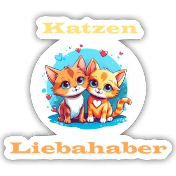 Katzenliebhaber - Sticker Größe S (10 x 10 cm) - Mattweiß - Vorne