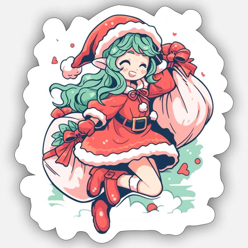 Noël - Sticker taille S (10 x 10 cm) - blanc mat