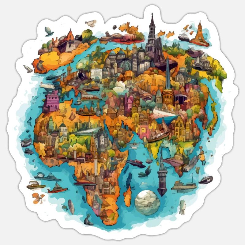 Die Monumente der Welt - Sticker Größe S (10 x 10 cm) - Mattweiß