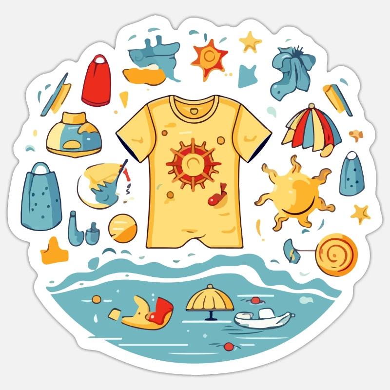 Kit de vacances - Sticker taille S (10 x 10 cm) - blanc mat