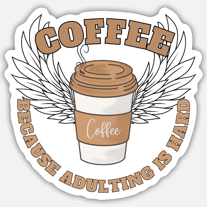 Coffee, because... - Sticker Größe S (10 x 10 cm) - Mattweiß