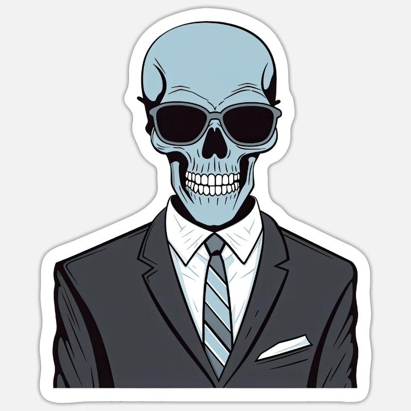 Sharp Dressed Skeleton Sticker size S (10 x 10 cm)
