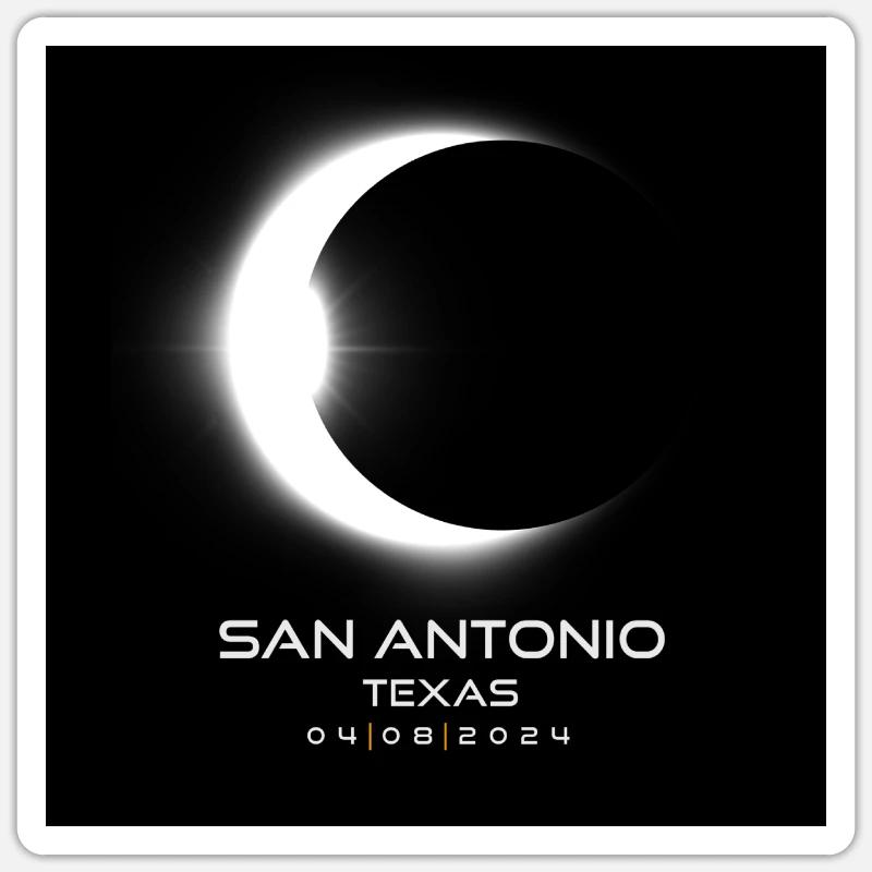 San Antonio Texas Eclipse 2024 Souvenir Cool Sticker taille S (10 x 10 cm)