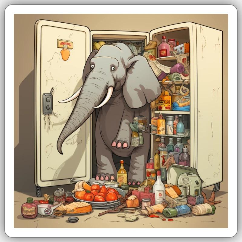Comic style Elephant 2 - Sticker Größe S (10 x 10 cm) - Mattweiß