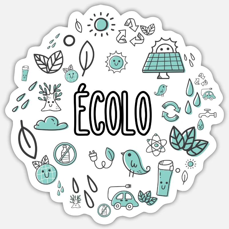 écolo - Sticker taille S (10 x 10 cm) - blanc mat