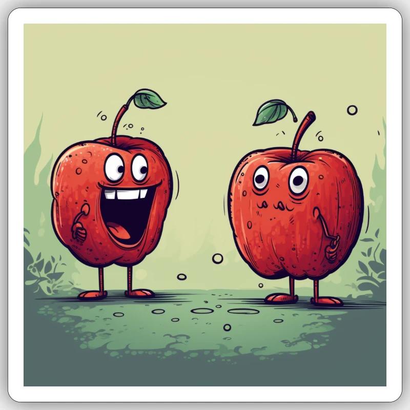 Comic style apples Sticker Größe S (10 x 10 cm)