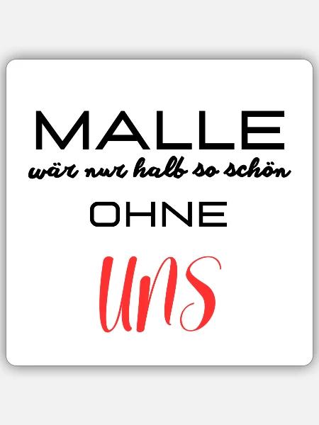 Malle - Sticker Größe S (10 x 10 cm) - Mattweiß