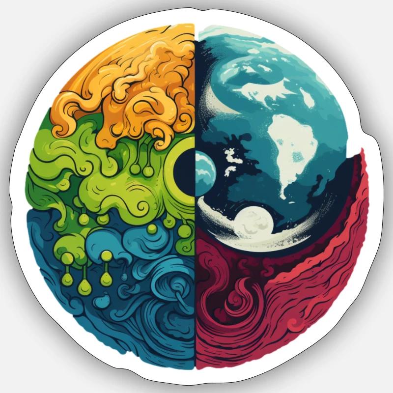Erde Elemente - Sticker Größe S (10 x 10 cm) - Mattweiß