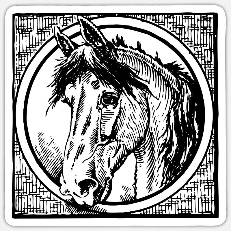 Pferde - Sticker Größe S (10 x 10 cm) - Mattweiß