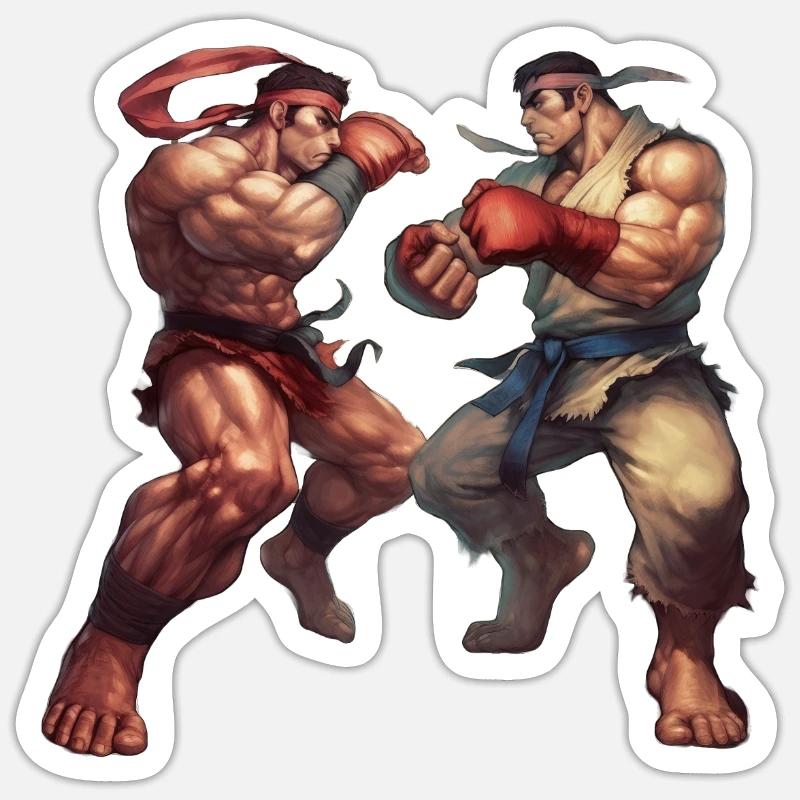 Conceptions dynamiques de style Streetfighter pour le combat Sticker taille S (10 x 10 cm)