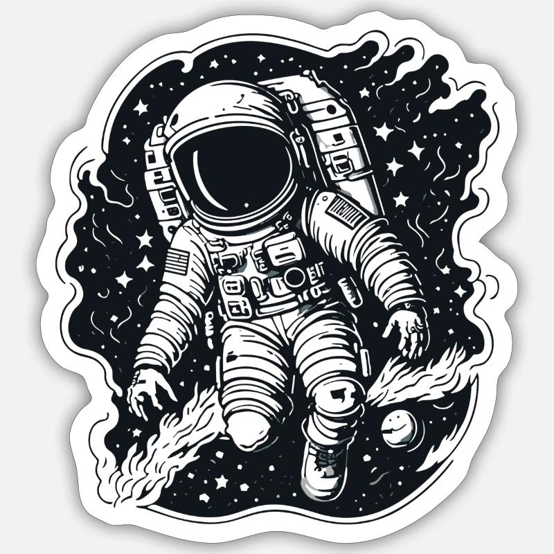 Cosmic Explorer - Sticker size S (10 x 10 cm) - white matte