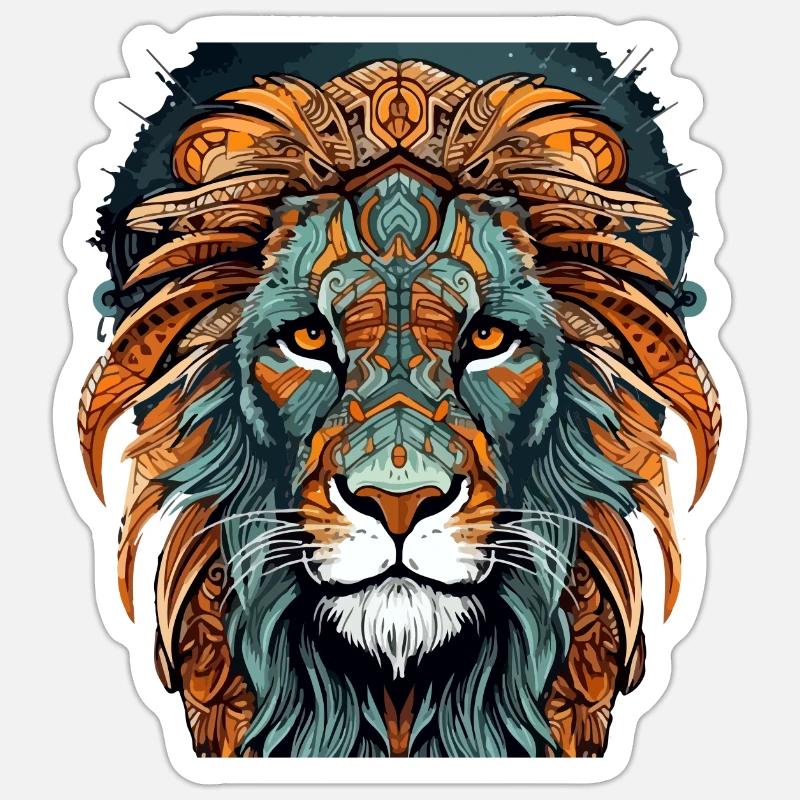 Simbo der Löwe - Sticker Größe S (10 x 10 cm) - Mattweiß