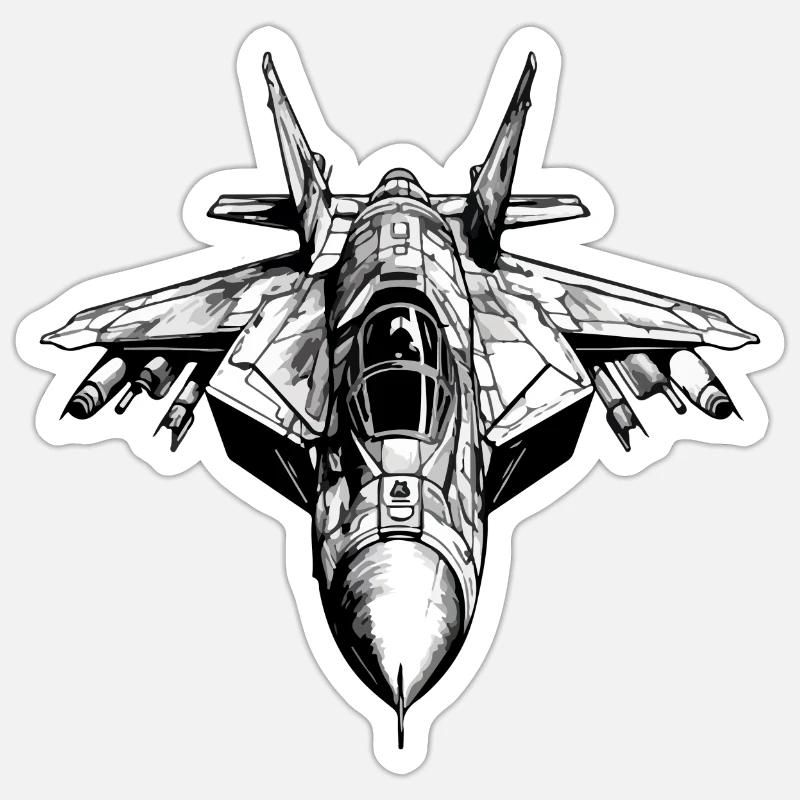 Flamboyant eagle plane - Sticker size S (10 x 10 cm) - white matte