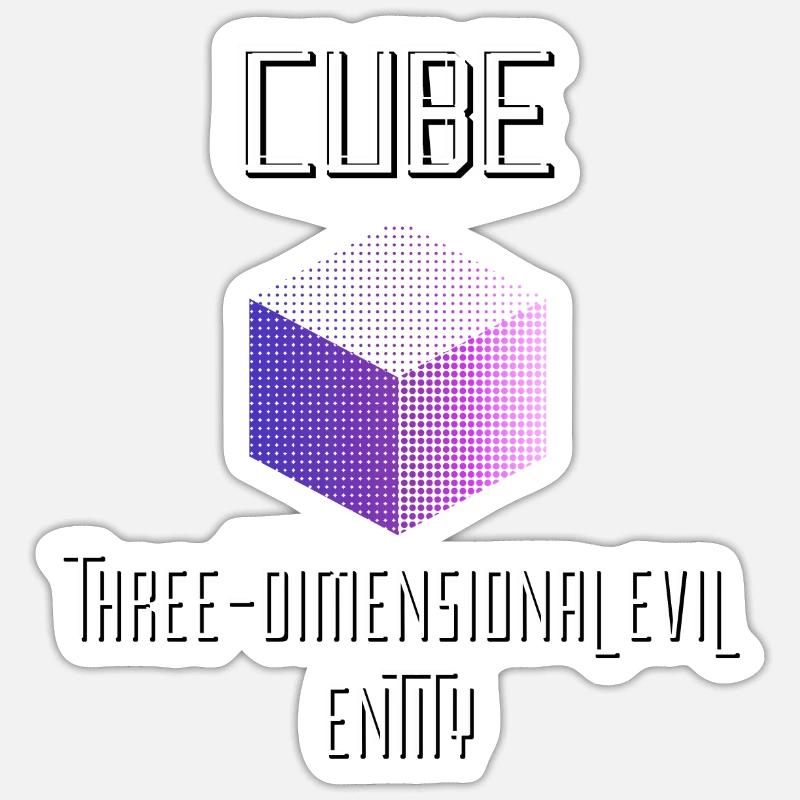 Cube Three dimensional evil entity Sticker size S (10 x 10 cm)