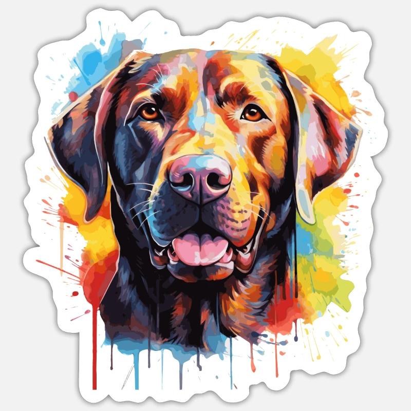 Labrador - Sticker taille S (10 x 10 cm) - blanc mat