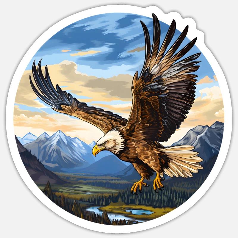 Golden Eagle - Sticker size S (10 x 10 cm) - white matte