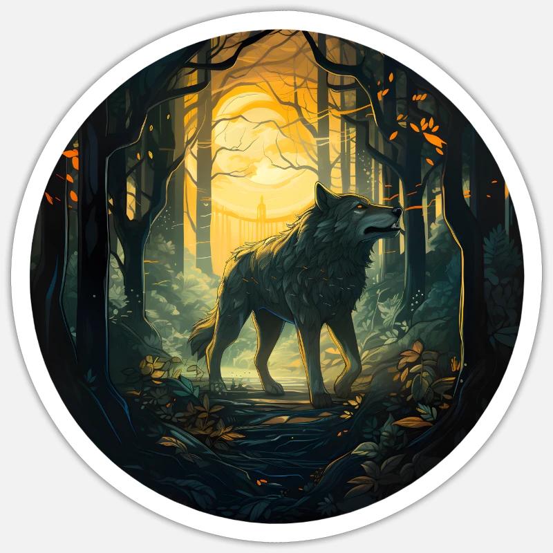 Mystical Wolf - Sticker size S (10 x 10 cm) - white matte