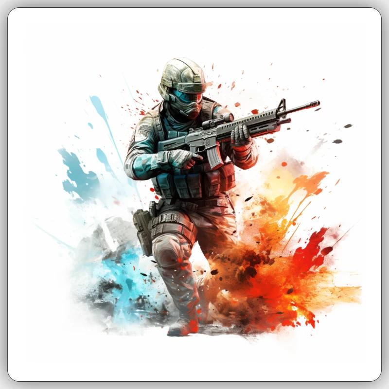 Art de jeu CoD BF 2042 BF4 BF3 BF2 Sticker taille S (10 x 10 cm)