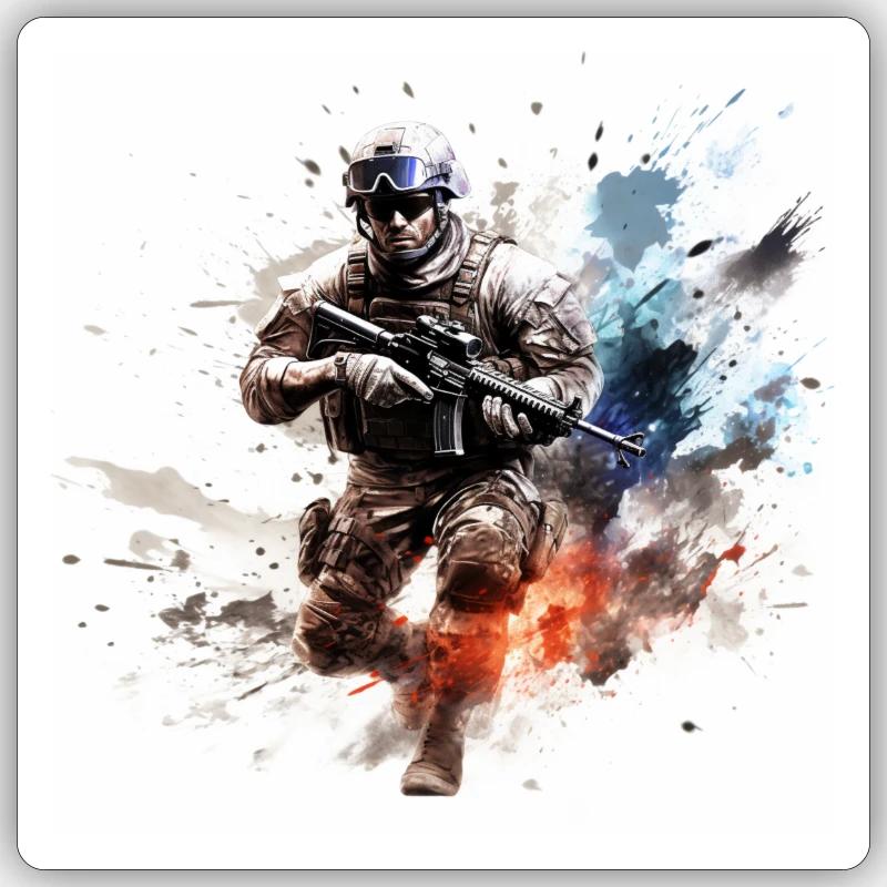 COD gaming art shooter 2 Sticker Größe S (10 x 10 cm)