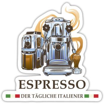 Espresso Italien Design - Sticker Größe S (10 x 10 cm) - Mattweiß - Vorne