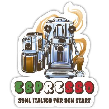 Espresso Italien Design - Sticker Größe S (10 x 10 cm) - Mattweiß - Vorne