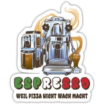 Espresso Italien Design - Sticker Größe S (10 x 10 cm) - Mattweiß - Vorne