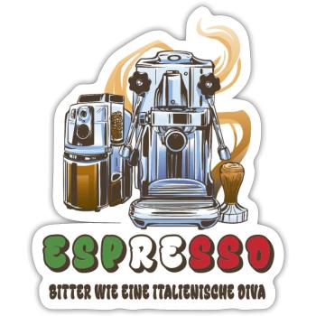 Espresso Italien Design - Sticker Größe S (10 x 10 cm) - Mattweiß - Vorne