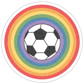 Fußball Regenbogen WM - Sticker Größe S (10 x 10 cm) - Mattweiß - Vorne