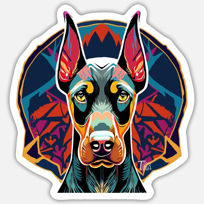 Doberman - Sticker size S (10 x 10 cm) - white matte