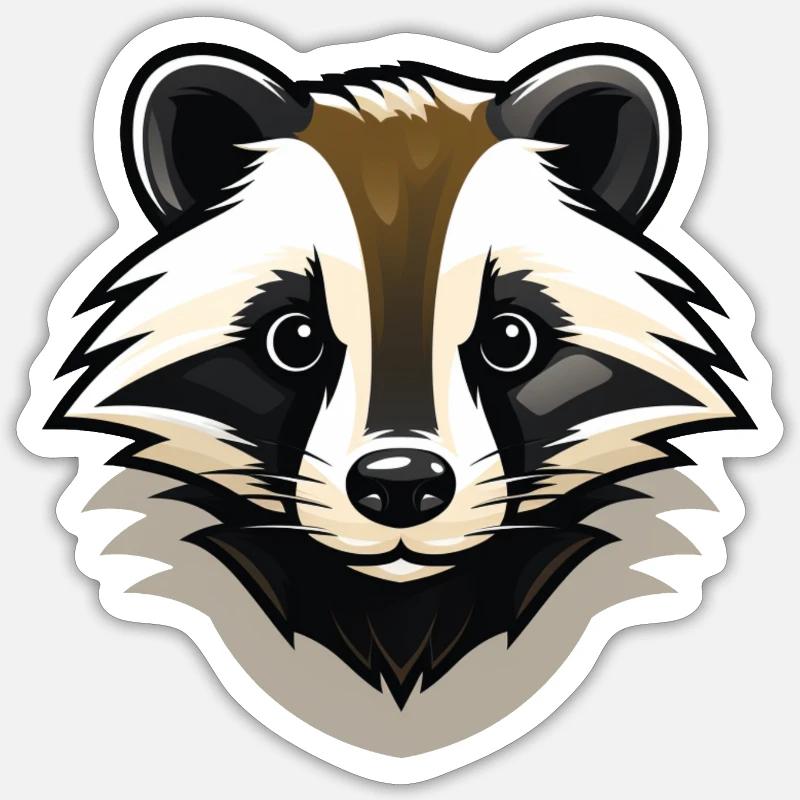 Frechdachs - ein frecher Dachs - Sticker Größe S (10 x 10 cm) - Mattweiß