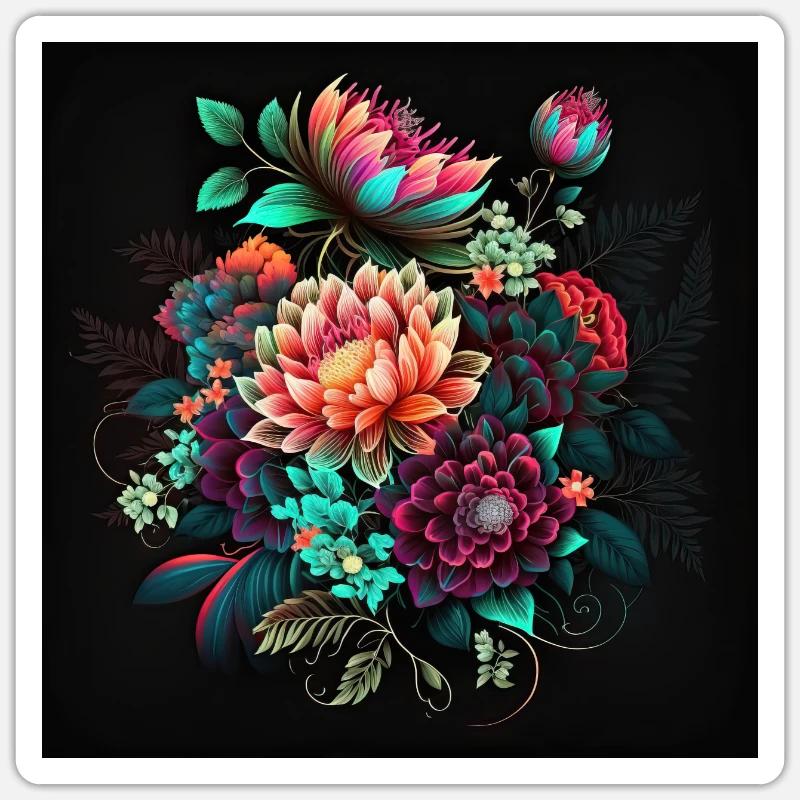 Botanicals Flower Pattern Sticker size S (10 x 10 cm)