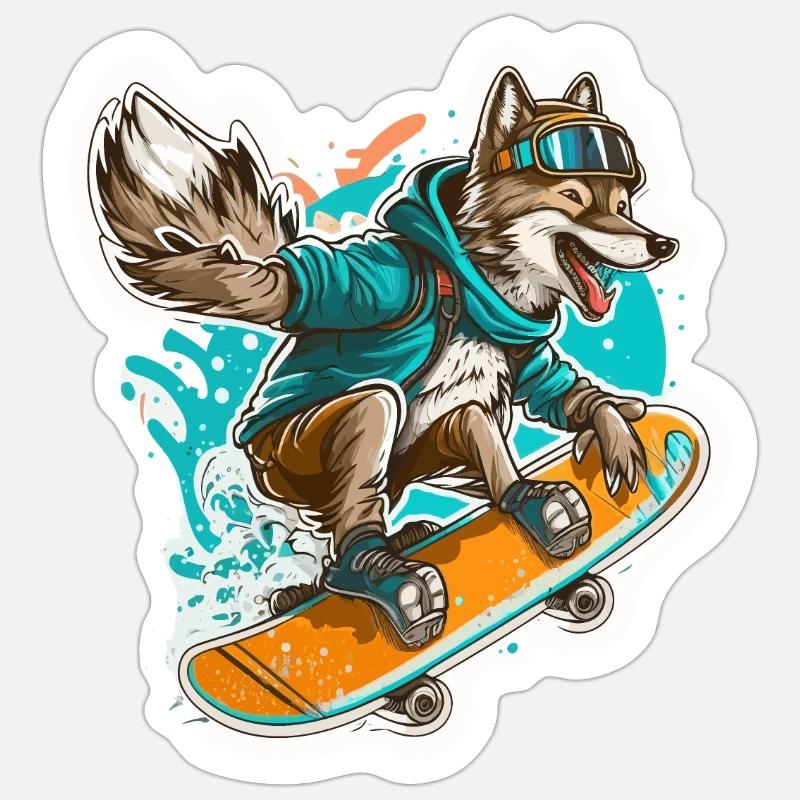 Wolf - Sticker Größe S (10 x 10 cm) - Mattweiß