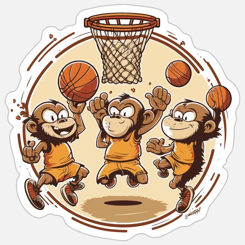 Monkey Ball - Sticker size S (10 x 10 cm) - white matte
