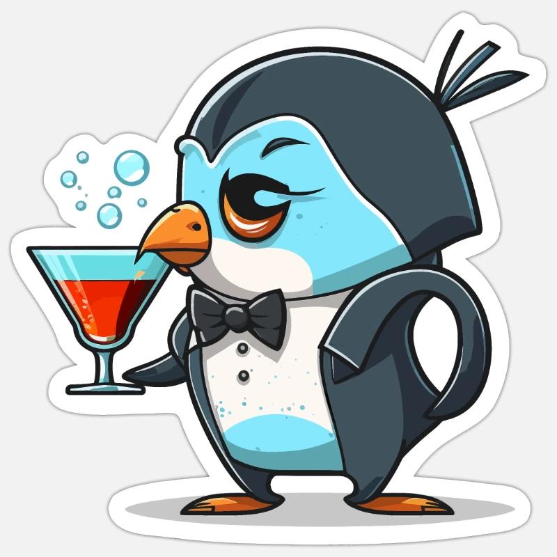 Fancy Penguin Sticker size S (10 x 10 cm)