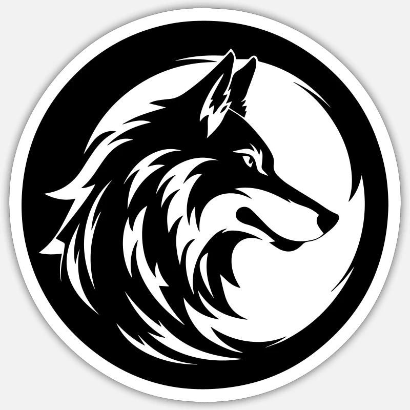 Loup - Sticker taille S (10 x 10 cm) - blanc mat