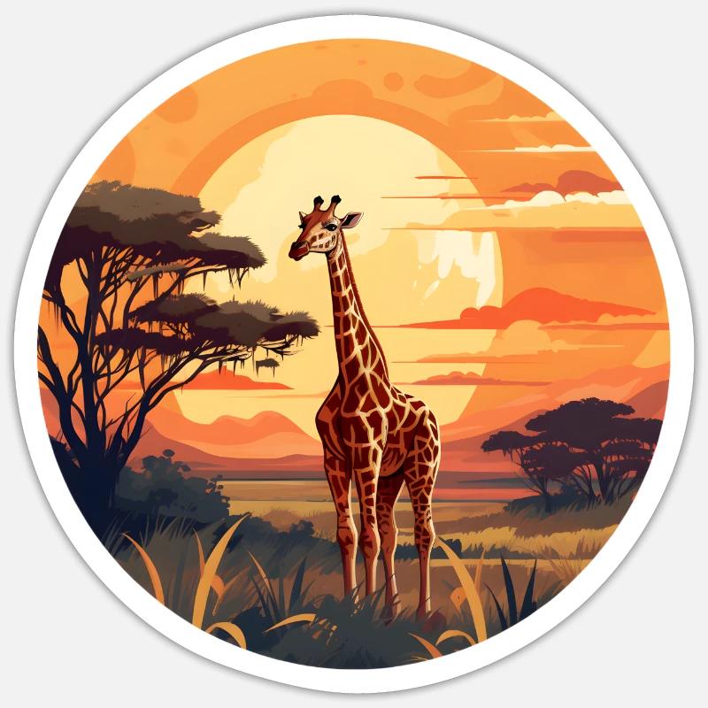 Giraffe - Sticker Größe S (10 x 10 cm) - Mattweiß