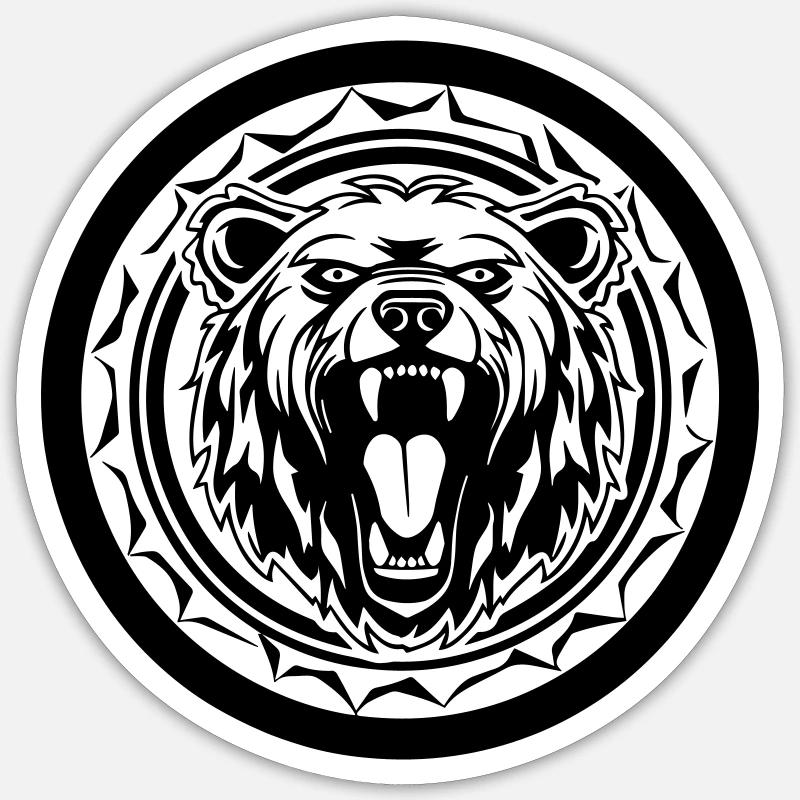 Grizzly Bear - Sticker size S (10 x 10 cm) - white matte