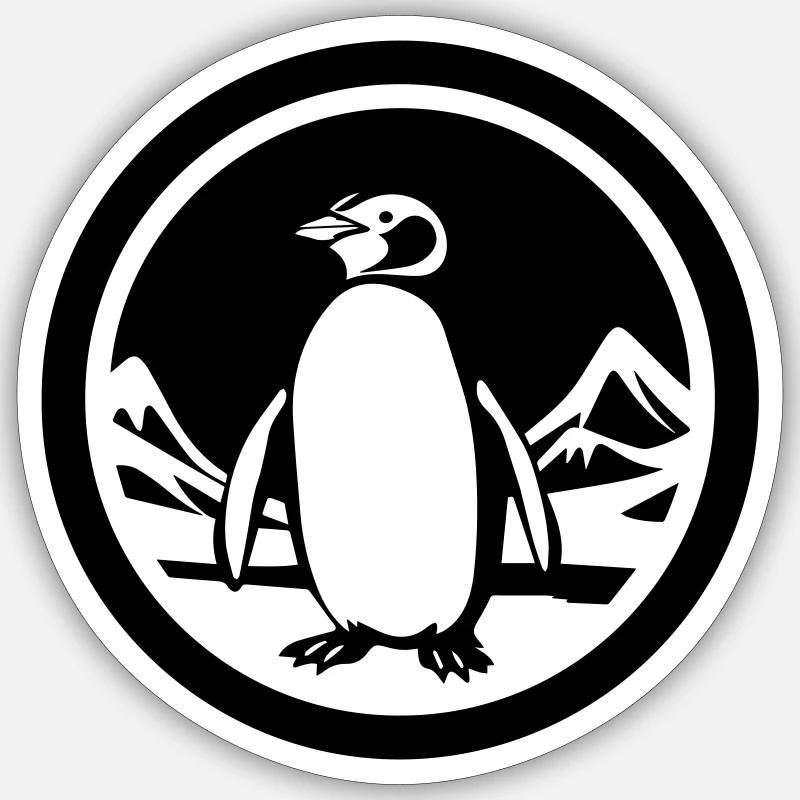 Pingouin - Sticker taille S (10 x 10 cm) - blanc mat