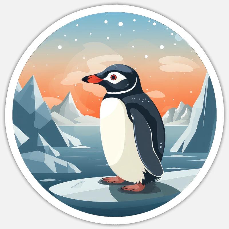 Pingouin - Sticker taille S (10 x 10 cm) - blanc mat