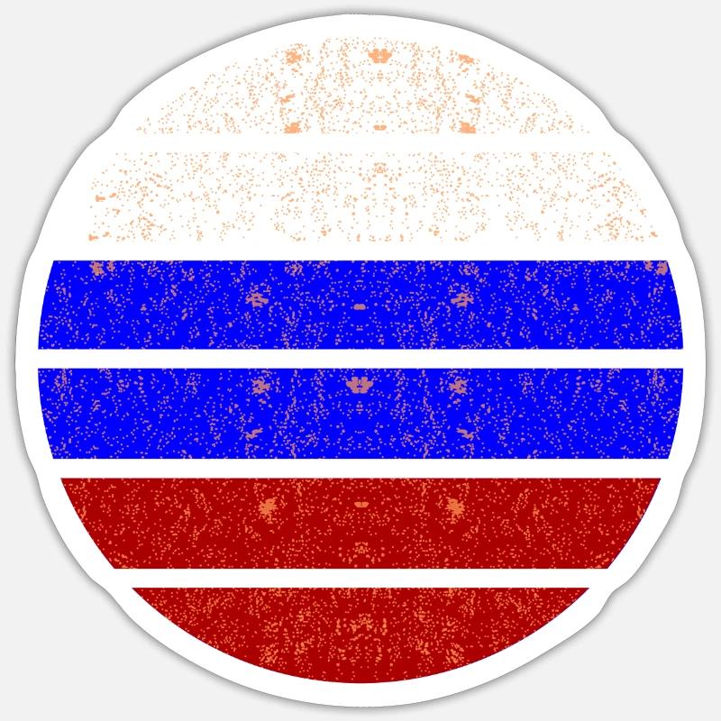 Chez nous en Russie - Sticker taille S (10 x 10 cm) - blanc mat