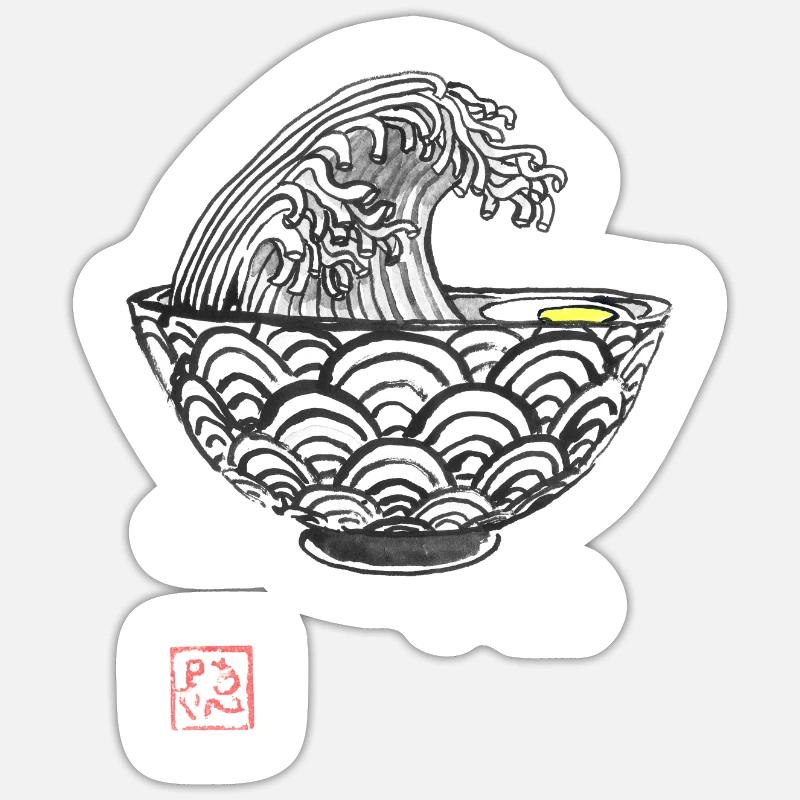 ramen wave Sticker taille S (10 x 10 cm)