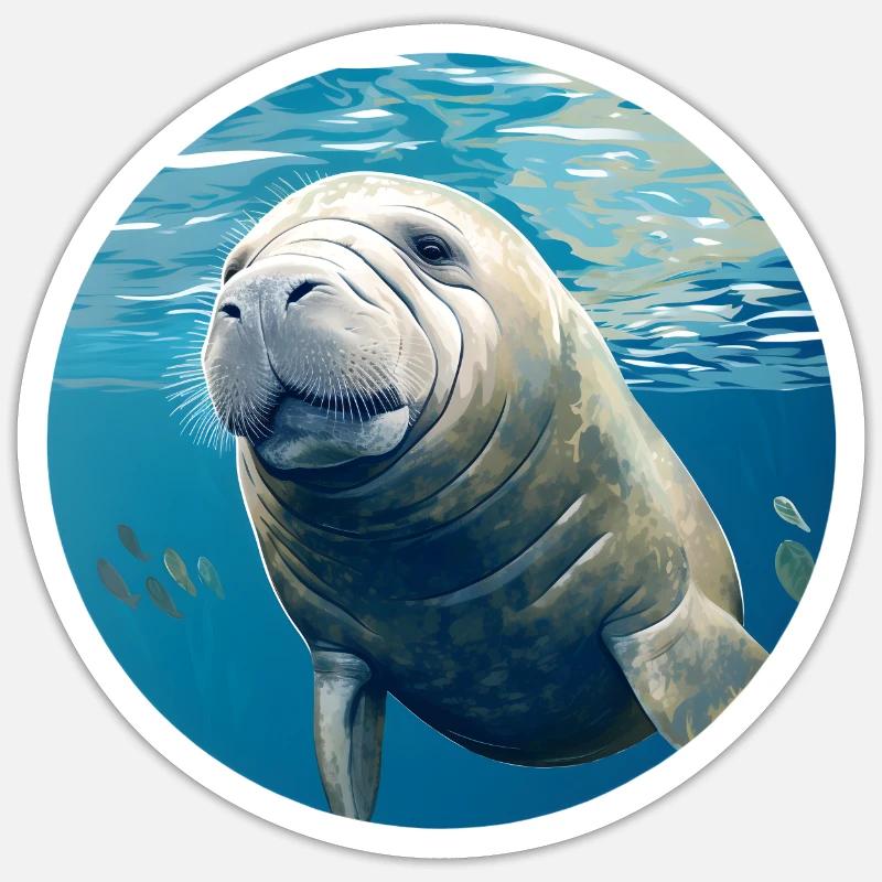 Manatee - Sticker size S (10 x 10 cm) - white matte