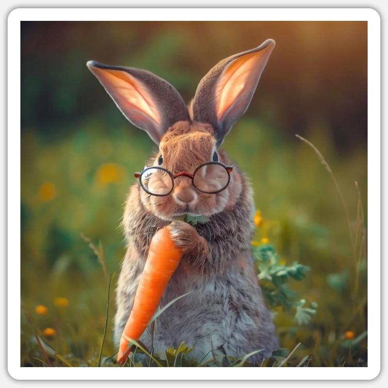 Rabbit - Sticker size S (10 x 10 cm) - white matte