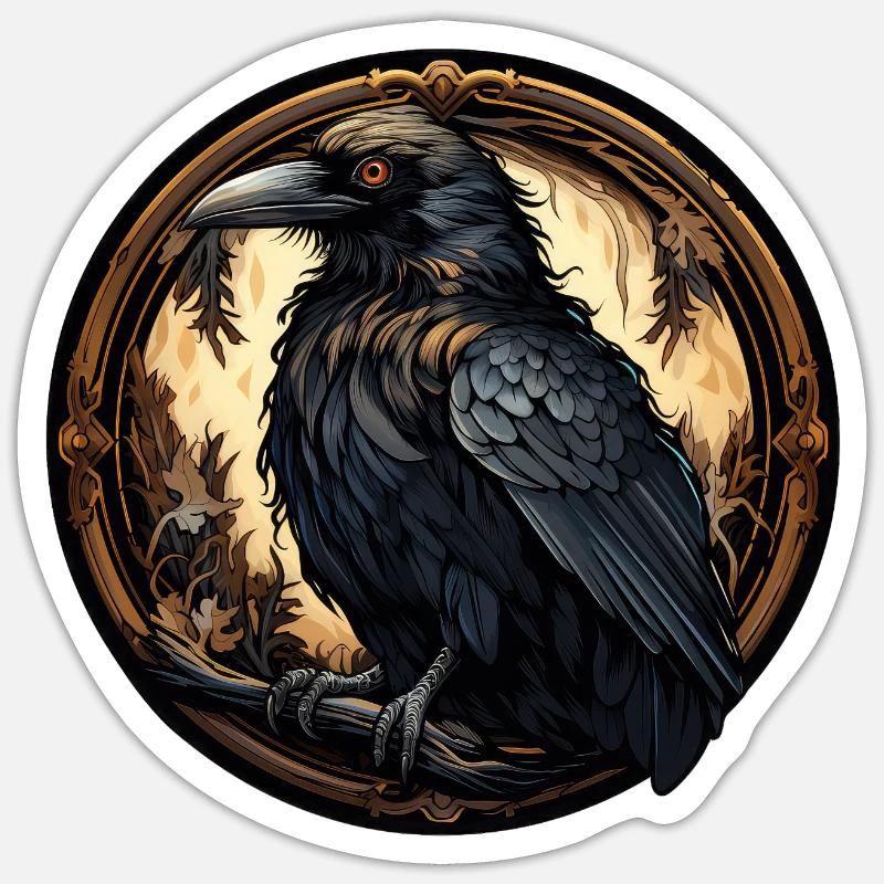 Raven - Sticker size S (10 x 10 cm) - white matte