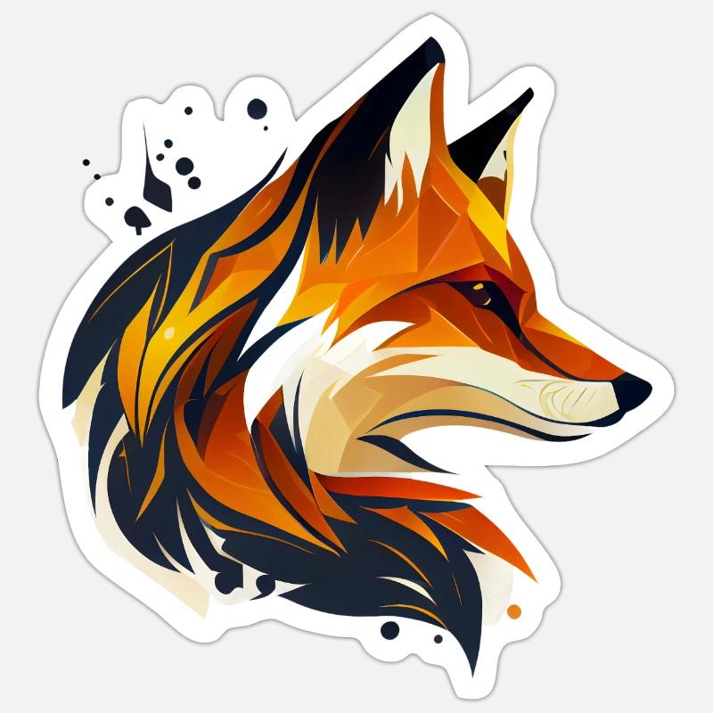 Fuchs - Sticker Größe S (10 x 10 cm) - Mattweiß