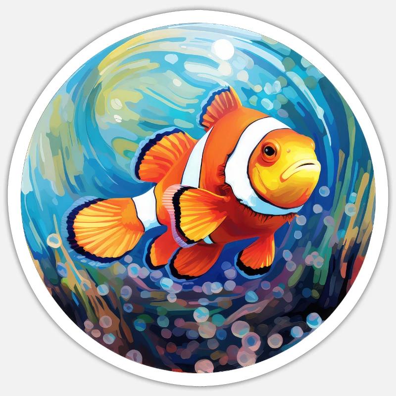 Clownfisch - Sticker Größe S (10 x 10 cm) - Mattweiß