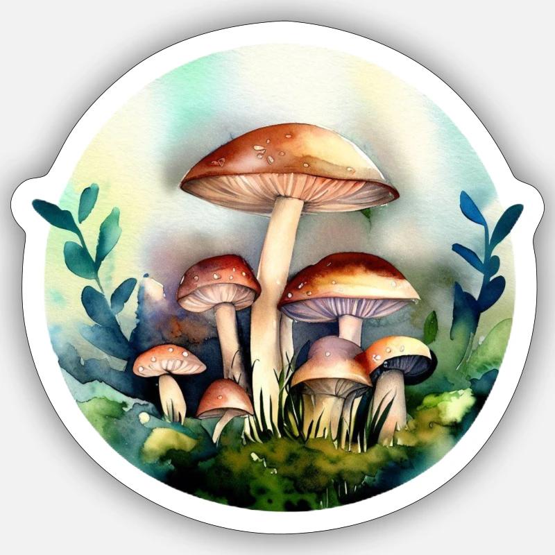 Champignons dans la forêt Champignons Sticker taille S (10 x 10 cm)