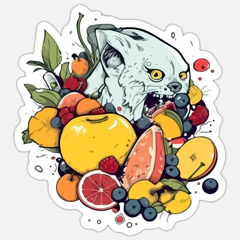 Eko the fruit eater - Sticker size S (10 x 10 cm) - white matte